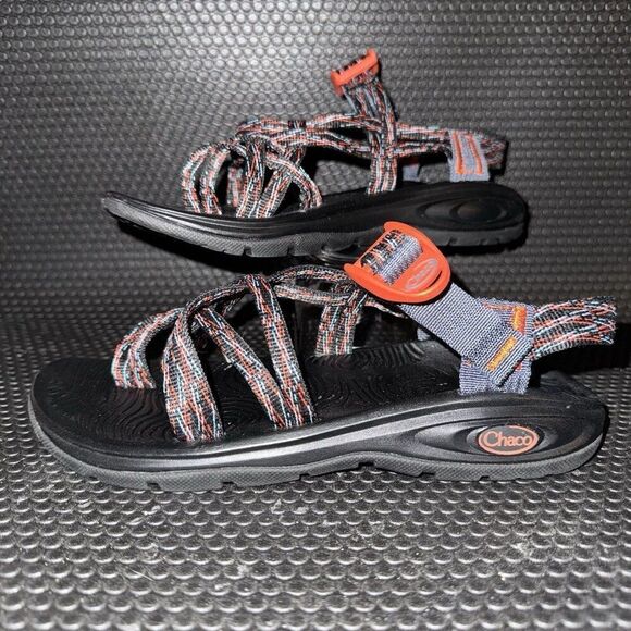 Chaco Zvolv X2 Sandals Toe Loop Orange Blue Sport Hiking Shoes Womens Size 7 - Picture 1 of 6